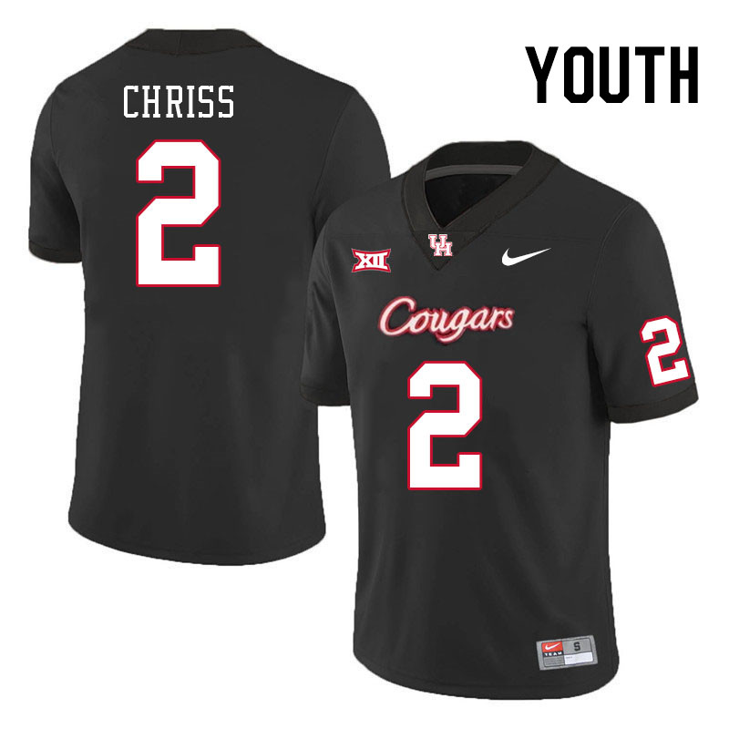 Youth #2 Zeon Chriss Houston Cougars College Football Jerseys Stitched-Black